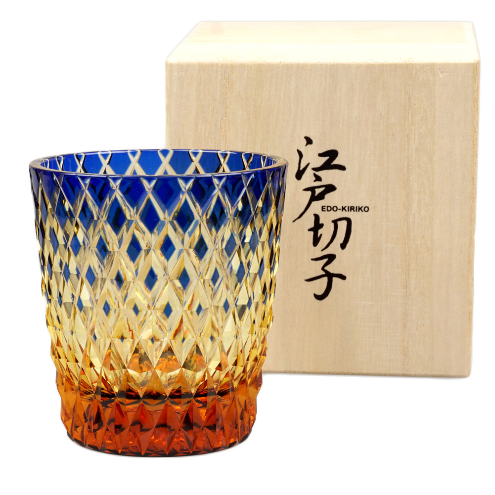 江戸切子グラス 竹編み 瑠璃×アンバー | 江戸monoStyle公式ブログ