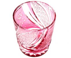 江戸切子の桜咲くグラス「しだれ桜」