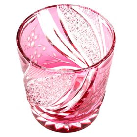 江戸切子の桜咲くグラス「しだれ桜」
