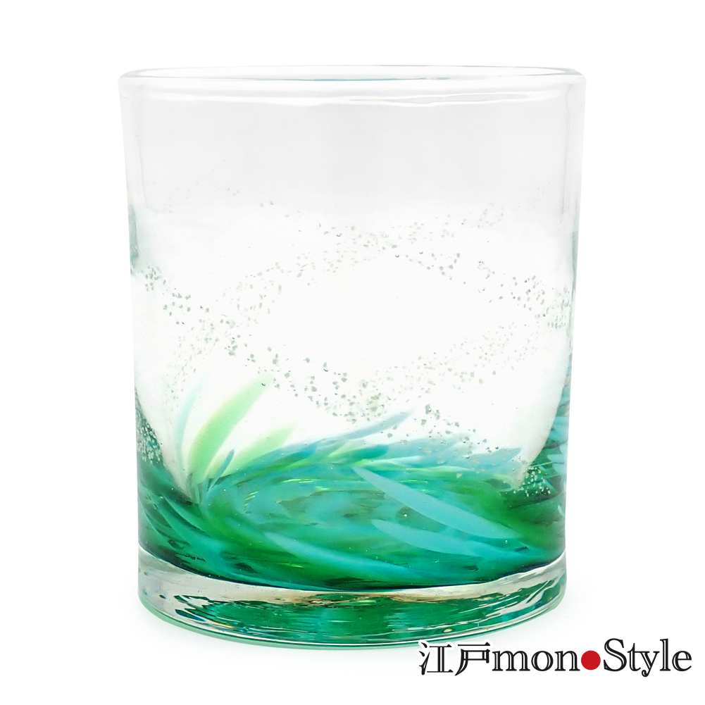 琉球ガラス ロックグラス海蛍 緑